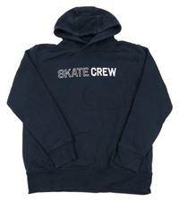 Tmavomodrá mikina s nápisom a kapucňou Yigga