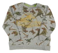 Sivá mikina s dinosaury . Jurský svět