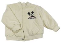 Smotanová šušťáková lehce zateplená bunda s Mickeym Zara