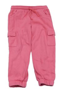 Růžové tepláky s kapsami F&F