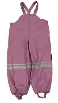 Růžové nepromokavé zateplené laclové kalhoty Lupilu