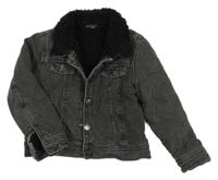 Tmavošedá zateplená riflová bunda 