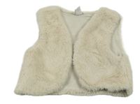 Smotanová kožušinová podšitá vesta Topolino