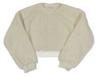 Smotanová chlpatá crop mikina Y.F.K.