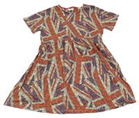 Zeleno-červeno-modré vzorované šaty Next