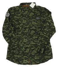 Nové - tmavozelená army košile s kapsou Next