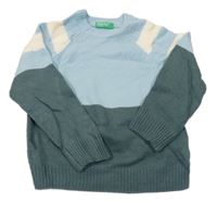 Modro-zelený sveter Benetton
