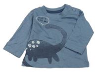 Modrošedé triko s dinosaurem Matalan