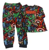 Čierne plyšové pyžama so superhrdinami  zn. Marvel