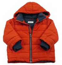 Červená šušťáková zimná bunda s kapucňou H&M