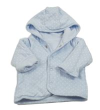 Svetlomodrá zateplená prepínaci obojstranná mikina s hviezdami a kapucňou Next