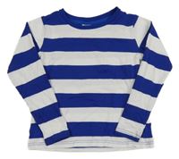 Tmavomodro-biele pruhované tričko