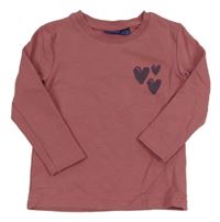 Ružová mikina so srdiečkami Lupilu