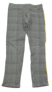 Bielo-čierno-žlté kockované legíny H&M