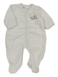 Biely zamatový overal s hviezdami a nápisom Ergee