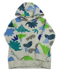 Svetlošedá -modro-zelená mikina s diny a kapucňou Dunnes stores