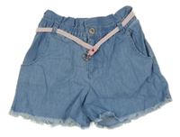 Svetlomodré ľahké kraťasy s opaskom