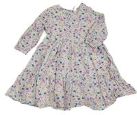 Bielo-farebné kvetované šaty Topolino