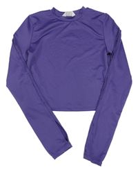 Fialové sportovní crop triko H&M
