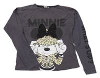 Antracitové crop triko s Minnie Disney