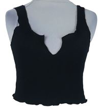 Dámsky čierny rebrovaný crop top Shein