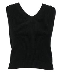 Dámská černá vzorovaná svetrová crop vesta Primark 
