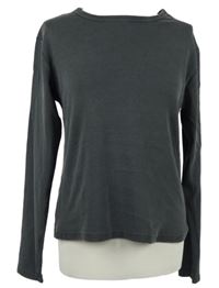 Dámske tmavosivé rebrované tričko Dunnes