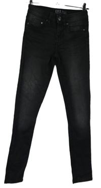 Dámske čierne elastické skinny rifle Cars