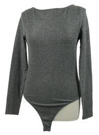 Dámske sivé trblietavé body F&F