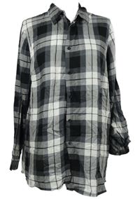 Dámská černo-šedo-bílá kostkovaná halenka Janina 