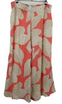 Dámské béžovo-růžové sukňové kalhoty s lístky George 