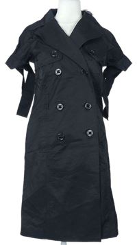 Dámske čierne šušťákové kabátové šaty Atmosphere