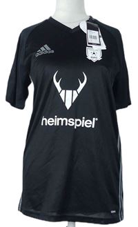 Pánský černý fotbalový dres s potlačou Adidas
