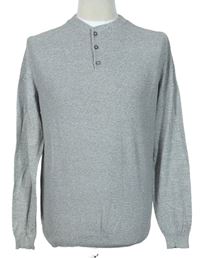 Pánský šedý melírovaný svetr George 