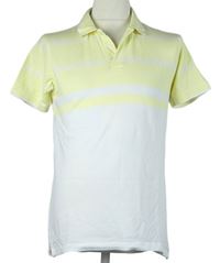 Pánske bielo-žlté pruhované polo tričko Cotton