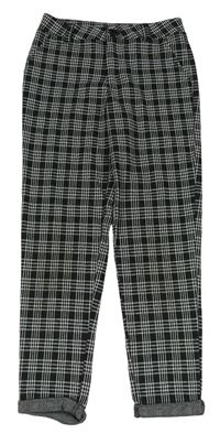 Čierno-biele kockované teplákové nohavice Primark