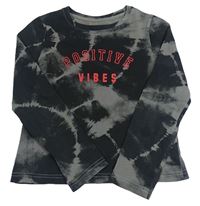 Čierno-sivé crop tričko s nápisom Primark