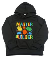 Čierna športová mikina s potiskem lego a kapucňou
