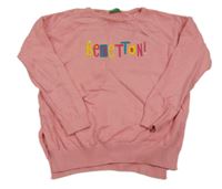 Ružový sveter s logom Benetton
