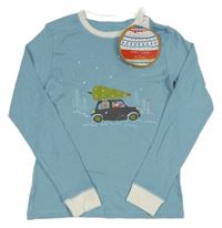 Nové - Modré triko s autem Leigh Tucker vel.176