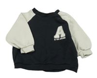 Čierno-smotanová mikina s písmenem F&F