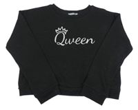 Čierne úpletové crop tričko s nápisom