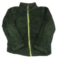 Khaki chlupatá funkční propínací mikina Crane