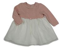 Růžovo-bílé šaty s puntíky mayoral