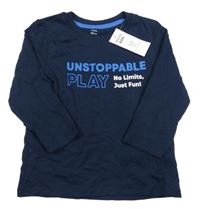 Nové - tmavomodré tričko s nápisom Pep&Co