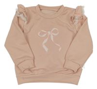 Svetloružová mikina s mašlou