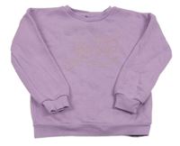 Fialová mikina s nápisom