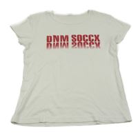 Biele tričko s nápisom