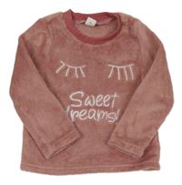 Ružová chlpatá mikina s vyšitým nápisom Shein