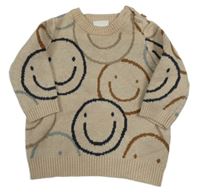 Béžový svetr se smajlíky Next